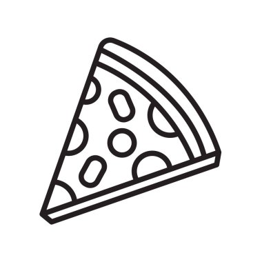 Web ve mobil uygulama tasarımınız için beyaz arkaplanda izole edilmiş pizza simgesi vektörü