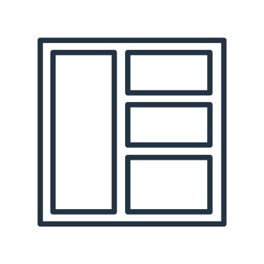 Düzen simgesi vektörü beyaz arkaplanda izole edildi, düzen işareti