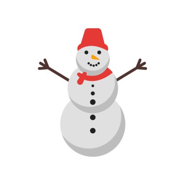Snowman icon vector isolated on white background for your web and mobile app design