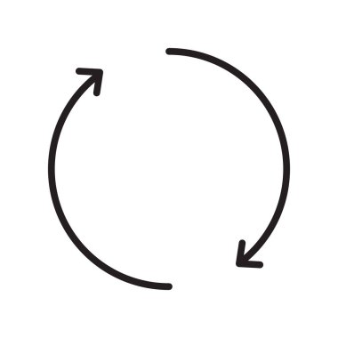 Beyaz arkaplanda izole edilmiş simge vektörünü tekrarla, işareti tekrarla