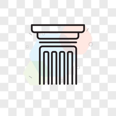 Saydam arka plan üzerinde sütun lo izole sütun vektör simgesi