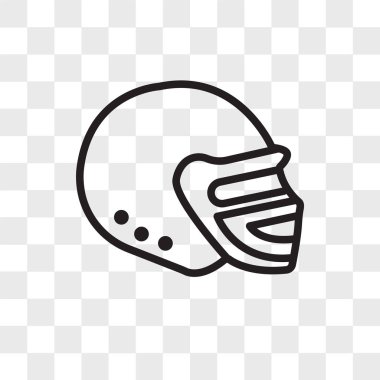 Saydam arka plan üzerinde izole futbol kask vektör simgesi, 