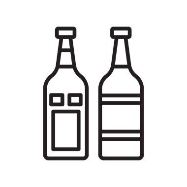 Web ve mobil uygulama tasarımınız için beyaz arkaplanda izole edilmiş şarap simgesi vektörü
