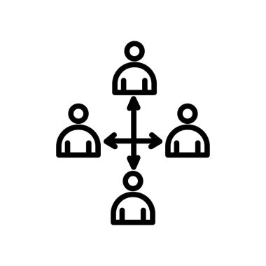 Ekip çalışması simge vektör işareti ve üzerinde beyaz adam izole sembolü