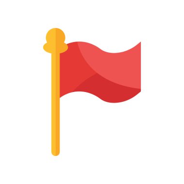 Bayrak simgesini vektör işareti ve beyaz arka plan üzerinde izole sembolü