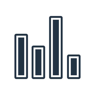 Beyaz arka plan üzerinde istatistik izole istatistikleri simge vektör 