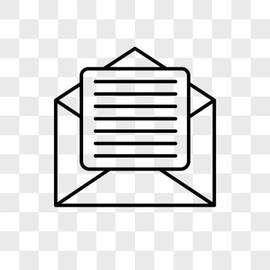 E-posta vektör simgesi şeffaf arka plan üzerinde e-posta logo izole