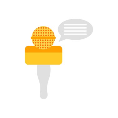 Web ve mobil uygulama tasarımınız için beyaz arkaplanda izole edilmiş mikrofon simgesi vektörü