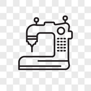 Saydam arka plan üzerinde S izole dikiş makinesi vektör simgesi