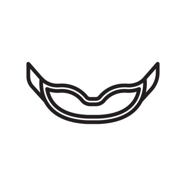 Göz maskesi simge vektör işareti ve üzerinde beyaz adam izole sembolü