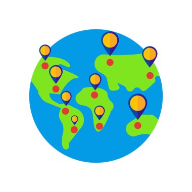 Küre simge vektör işareti ve beyaz arka plan üzerinde izole sembolü