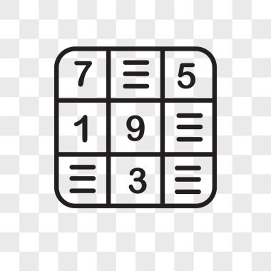 saydam arka plan üzerinde sudoku lo izole sudoku vektör simgesi