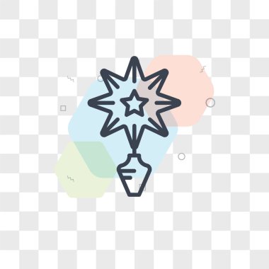 Saydam arka plan üzerinde yıldız logo d izole vektör yıldız simgesi