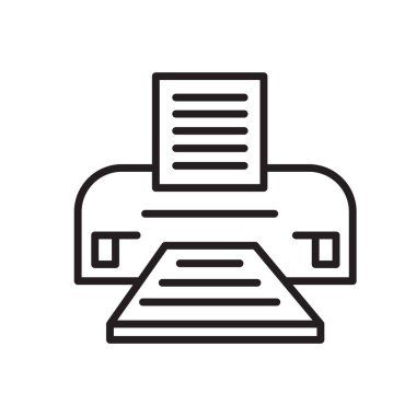 Yazıcı simgesi vektörü beyaz arkaplanda izole edildi, yazıcı işareti ,