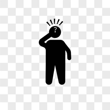 Şeffaf arkaplanda çizik baş vektör simgesi izole, 