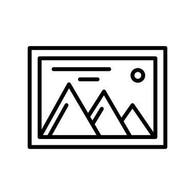 Beyaz arka plan üzerinde resim işareti izole resim simge vektör