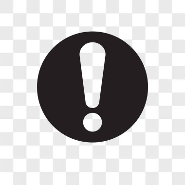 Saydam arka plan üzerinde Excl izole ünlem işareti vektör simgesi