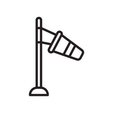 Rüzgar simgesi vektörü beyaz arkaplanda izole edildi, Rüzgar işareti si