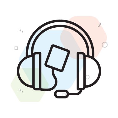 Web ve mobil uygulama tasarımınız için beyaz arkaplanda izole edilmiş kulaklık simgesi vektörü