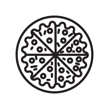 Web ve mobil uygulama tasarımınız için beyaz arkaplanda izole edilmiş pizza simgesi vektörü