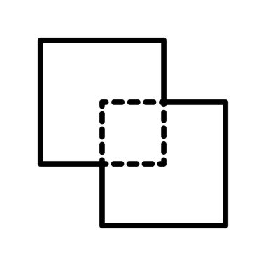 Beyaz arka plan üzerinde bilgisayar'ı sı izole Intersect simge vektör