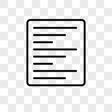 Saydam arka plan üzerinde L izole sol hizalama vektör simgesi