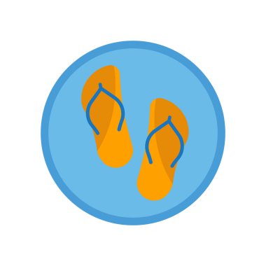 terlik simge vektör işareti ve üzerinde beyaz adam izole sembolü