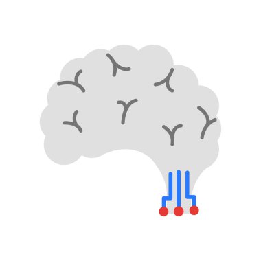 Beyin simge vektör işareti ve beyaz arka plan üzerinde izole sembolü