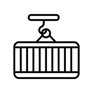 Konteyner simge vektör işareti ve üzerinde beyaz backgrou izole sembolü