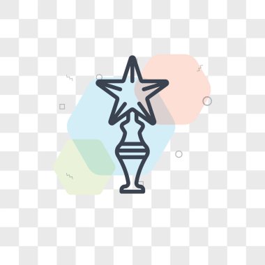 Saydam arka plan üzerinde yıldız logo d izole vektör yıldız simgesi