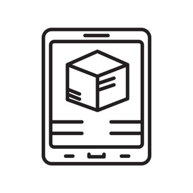 Küp simge vektör izole beyaz arka plan, küp işareti, çizgi üzerinde 