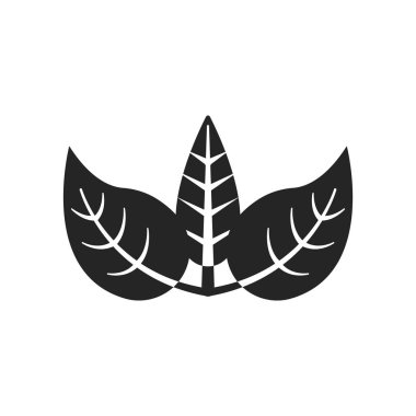 Yaprak simge vektör işareti ve beyaz arka plan üzerinde L izole sembolü