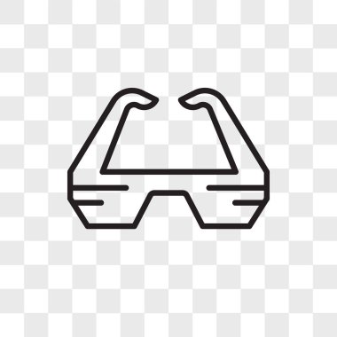 3D gözlük şeffaf arka plan üzerinde 3d gl izole simge vektör