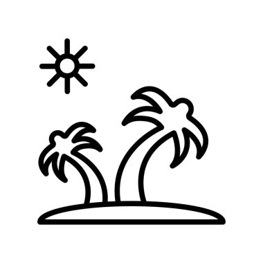 Ada simge vektör izole beyaz arka plan, ada işaret, l