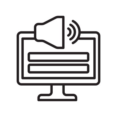 Bilgisayar simge vektör işareti ve üzerinde beyaz adam izole sembolü