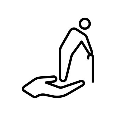 Beyaz arkaplanda yaşlı simgesi işareti ve sembol izole