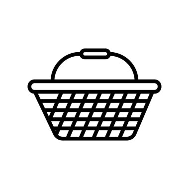 Sepet simge vektör işareti ve beyaz arka plan üzerinde izole sembolü,