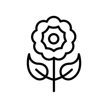 İzole beyaz arka plan, çiçek işareti, l simge vektör çiçek