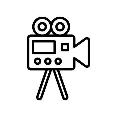 Beyaz arka plan üzerinde Video cam izole video kamera simge vektör