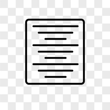 Saydam arka plan üzerinde izole merkezi hizalama vektör simgesi,