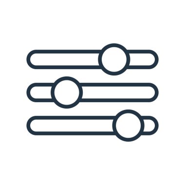 Beyaz arkaplanda izole edilmiş seçenek simgesi vektörü, seçenekler işareti