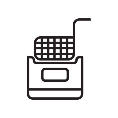 Fryer simgesi beyaz arkaplanda izole edildi