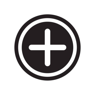 Beyaz arkaplana izole edilmiş simge vektörü ekle, işaret ekle