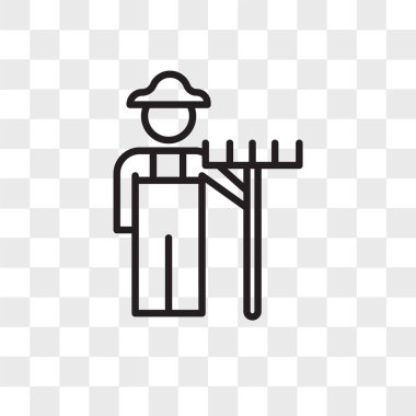 Saydam arka plan üzerinde çiftçi lo izole Çiftçi vektör simgesi