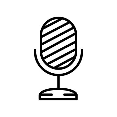 Beyaz arka plan üzerinde mikrofon izole mikrofon simge vektör 