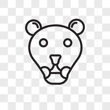 Dişi aslan vektör simgesi şeffaf arkaplanda izole edildi, dişi aslan 