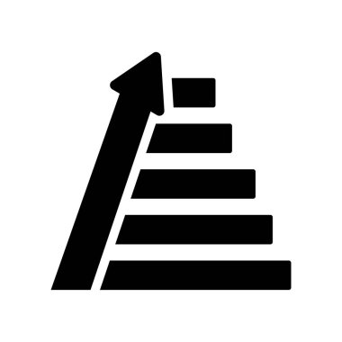 Piramit grafik simge vektör işareti ve beyaz arkasında izole sembolü