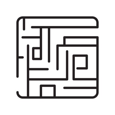 Web ve mobil uygulama tasarımınız için beyaz arkaplanda izole edilmiş labirent simgesi vektörü