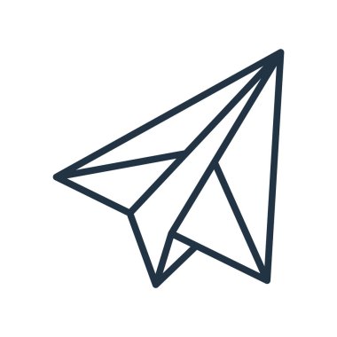 Kağıt düzlem simgesi vektörü beyaz arkaplanda izole edildi, kağıt planı