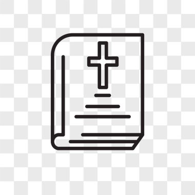 Saydam arka plan üzerinde İncil logo izole İncil vektör simgesi